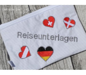 Stickserie - Herz Flaggen